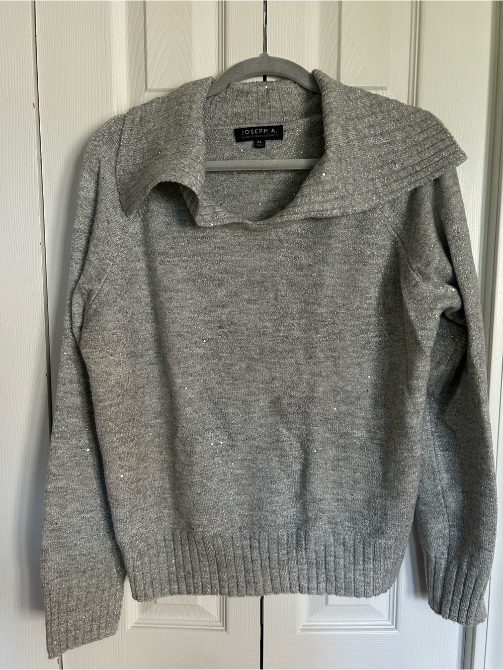 Joseph A Gray Metallic-Thread Crewneck Sweater